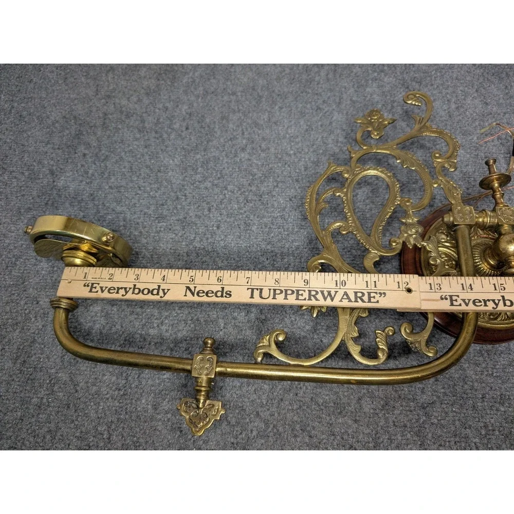 Vintage Brass Piano Candelabra WIRED Wall Sconce Electric Light‎ No Globe READ